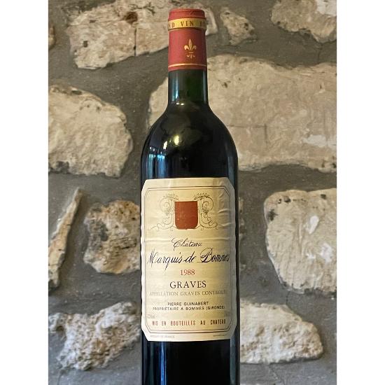 Vin rouge, Graves, Château Marquis de Bommes 1988