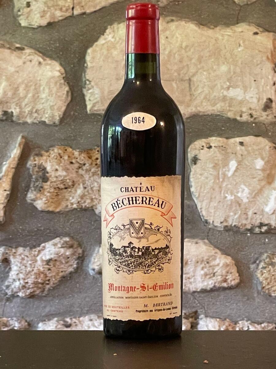 Vin rouge, Montagne St Emilion, Château Bechereau 1964