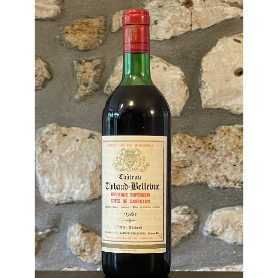 Vin rouge, Bordeaux Superieur, Château Thibaud Bellevue 1981