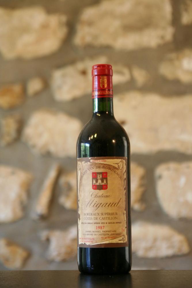 Vin rouge, Cote de Castillon, Château Migaud 1987