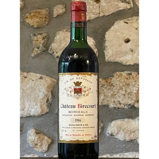 Vin rouge, Bordeaux, Château Birecourt 1986