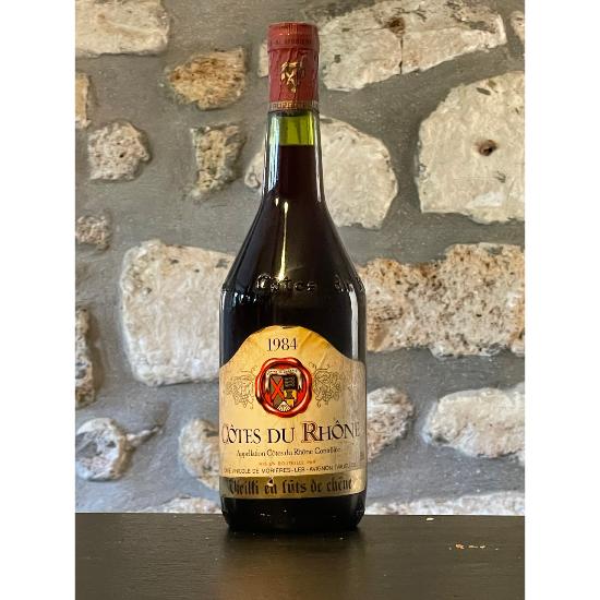 Vin rouge, Cotes du Rhone, cave vinicole de Morieres 1984
